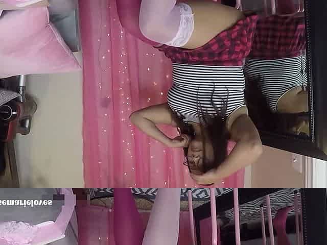 Cheeky Booty in Mini Skirt During a Thigh High Try on