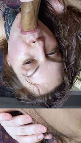 Big tit brunette MILF sucks and tit fucks a big cock
