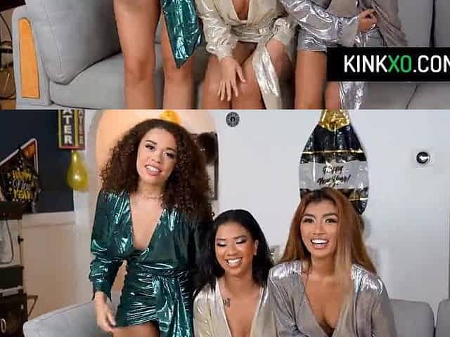 Stud Screw 3 Hawt Ebony Angels Simultaneously At The Fresh Year Party