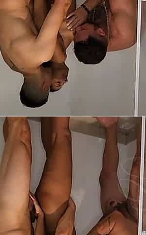 I Called My Husband and Boyfriend for a Shower and Ended up Doing a Standing DP. Continues on Red.
