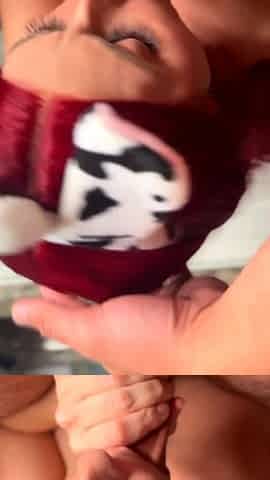 Brandy Renee The Red Hair Cow Outfit Blowjob