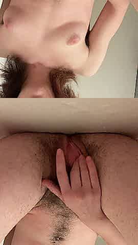 Despairing ftm teen masturbates whilst roomates gone