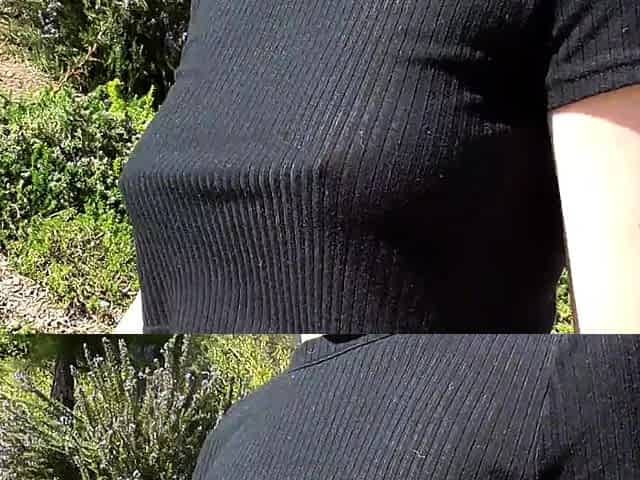 Shy Goth Exhibitionist - Walk At Local Park Semi Sheer Top