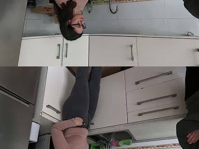 My roommate in the kitchen
