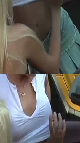Blonde Slut Fingers Dripping Pussy on Car Hood