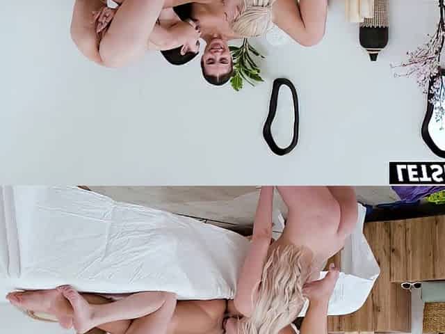 3 Oiled Angels, One Massage Table... Tongues, Fingers and Sucked Teats