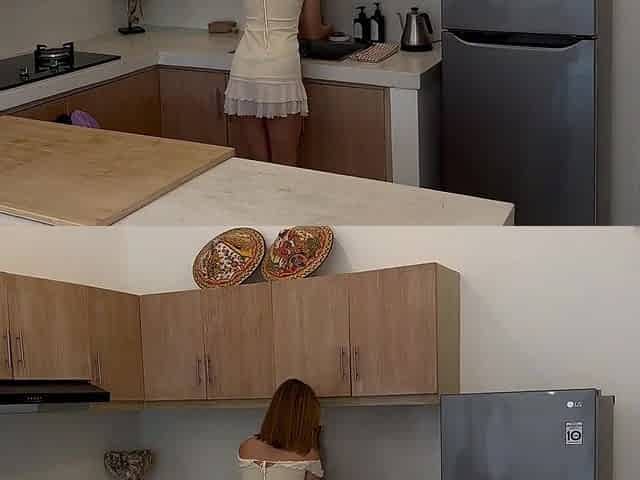 Kitchen Cleaning In A sweet Costume