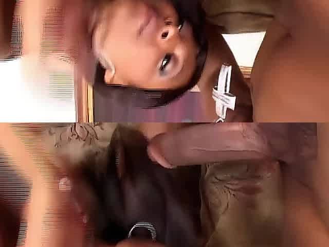 Large ass ebony doxy likes getting pounded and sucking cock