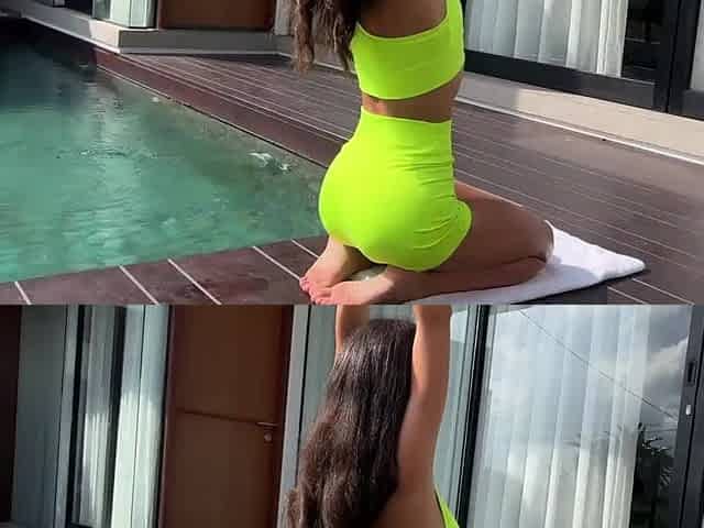 Anal Yoga by the Pool - Stretch My Booty and Cum in my Throat!