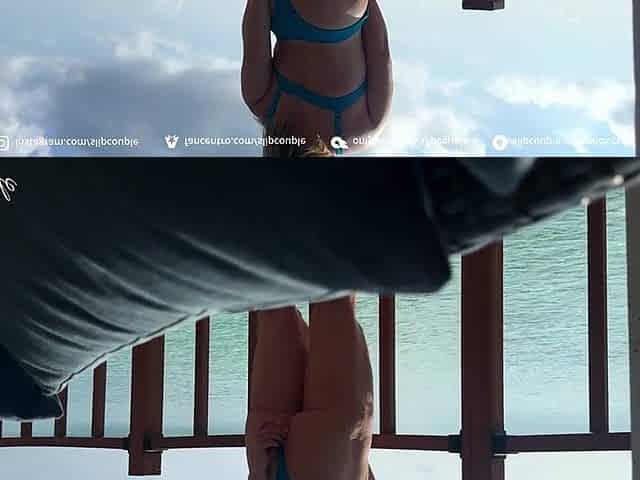 Hawt Playgirl gives fast and sloppy Tugjob on the Terrace over the Ocean :P