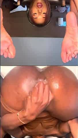 Ebony Black Teen Blowjob and Facial