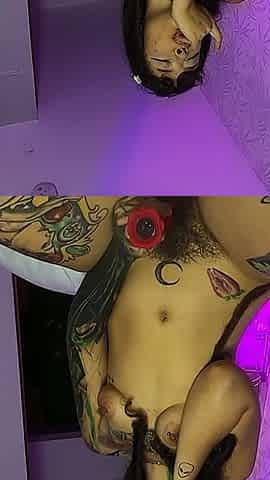 This Alternative Girl's Hairy Pussy and Her Anal Squirting. Ass to Mouth. Toy with Scent.