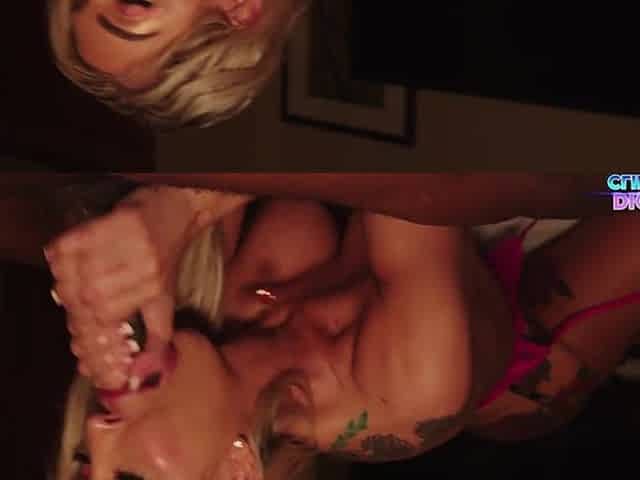 Breasty Golden-haired Bimbo Brianna Dymond Lets BBC Bang her Mouth & Pound her Taut Snatch