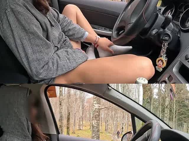 A stranger in the woods catches me masturbating in my car!
