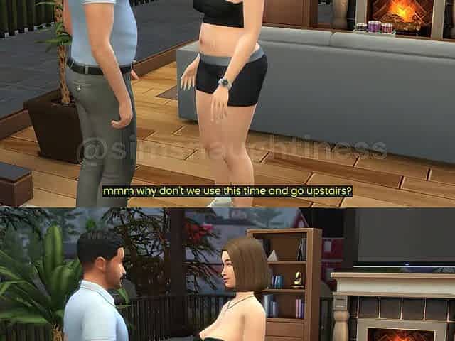 Married pair having joy at home
