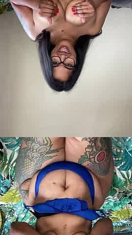 Titty Tease Asian BBW Plays with Her Breasts