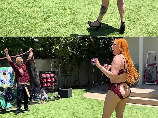 Big Ass Redhead Milf Plays Dick Ball With Step Son's Huge