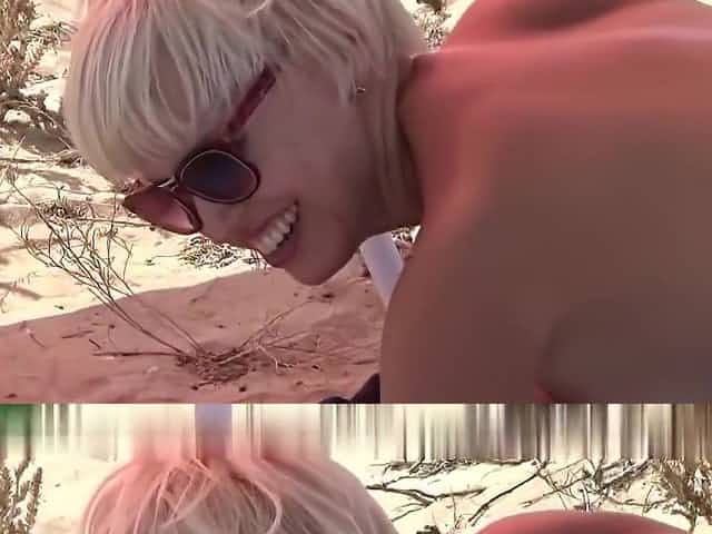 Blonde On A Beach Outdoor Sex