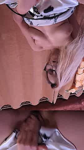Rubbing Vagina Wearing A Ebony N White Nighty Movie two