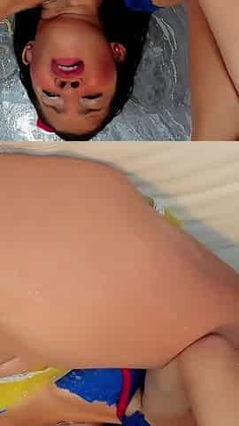 Skewering Her Tight Pussy with My Dildo