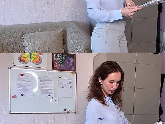 This chab Came All Over Her Hot Butt in Her Office Panties