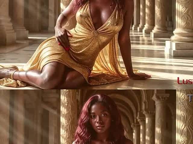 A darksome-skinned princess with red hair gave herself to her servant [AI]