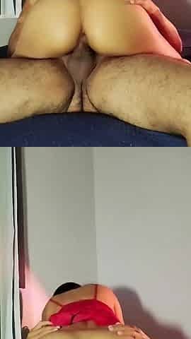 My boss's wife visited me at home.