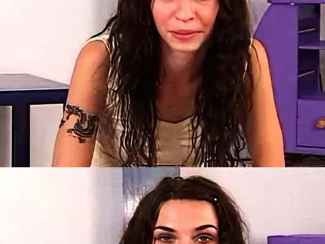 Cute curly brunette solo webcam masturbation