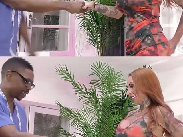 OldNanny - Tattooed Redhead Aged Gets Examined And Bangs Ebony Doctor Hard