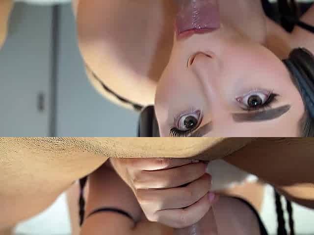 Whilst I listen to music a large knob bangs me with my bubble booty