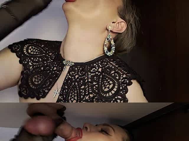 Unfathomable weenie sucking from my wife underneath the milking table