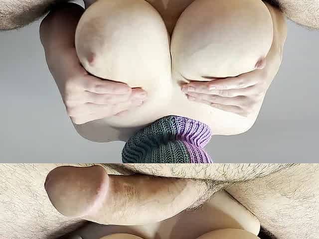 Tittyfuck Quickie, I Grab His cock and Tell Him To Screw My Boobs