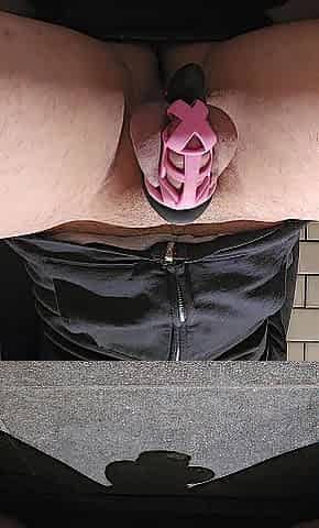 Cumming in Chastity with Lovense Damio