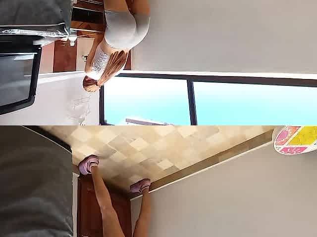 I love when the maid comes to clean coz that babe always wears shorts and I can watch her cute ass