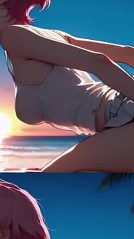 Pretty Ai Take Big Cock From Behind on the Beach.