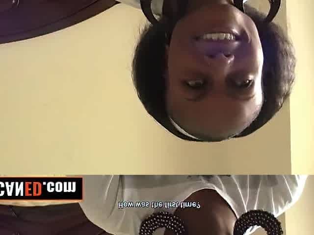 Cute BLACK MAID gets her pussy DRILLED COARSE by large white jock