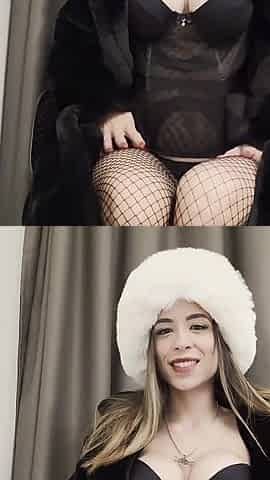 Skinny Girl in Russian Outfit Masturbating