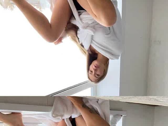 Public masturbation by the window, seducing a neighbour