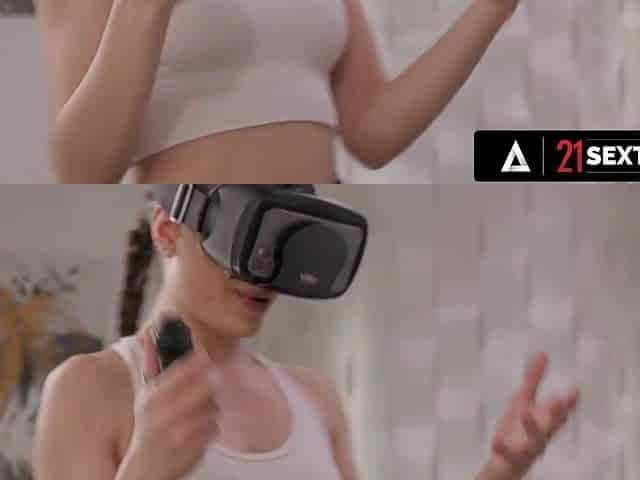 twenty one SEXTURY - Concupiscent Candie Luciani Takes 2 Dicks In One as well as the other Holes Instead Of VR