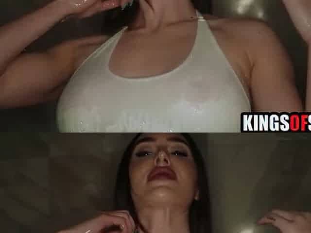 Sexy Brunette hair Drilled by BBC in Shower