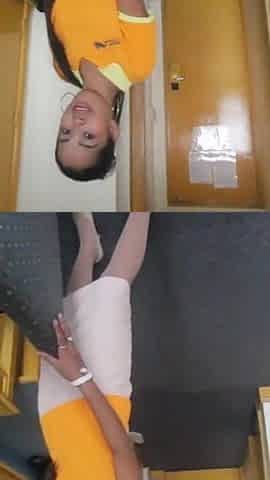 A sexy Asian flight attendant fucks on her layover