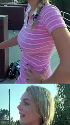 Vertical POV with the huge breasted Gabbie