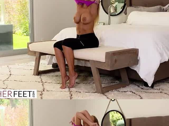 Britney Amber Encourages Creepy Dude To Come And Play With Her Feet