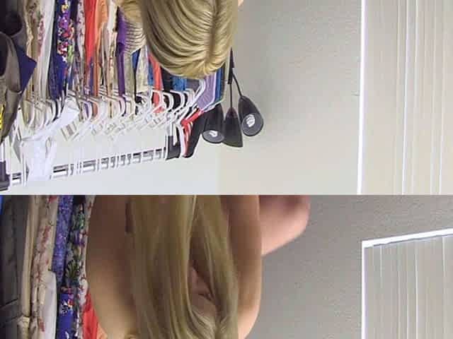 Big Boobed Blonde Masturbates With A Dildo In The Bathroom