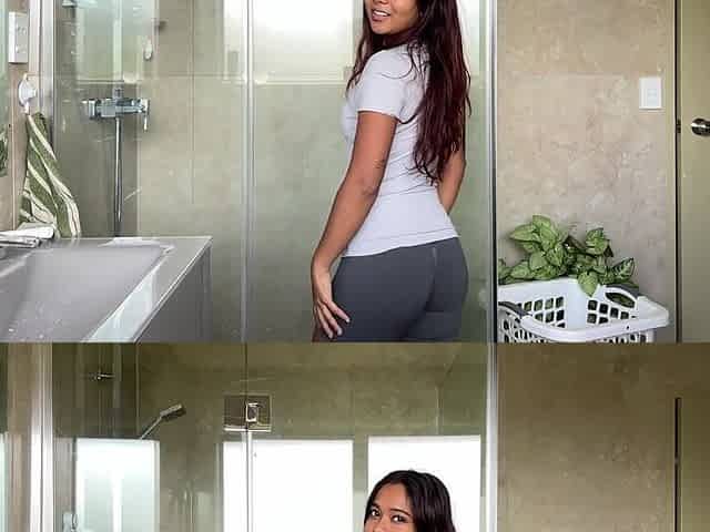 Cute sexy girl rubbing her pussy out in the wild so hard and drives home satisfied