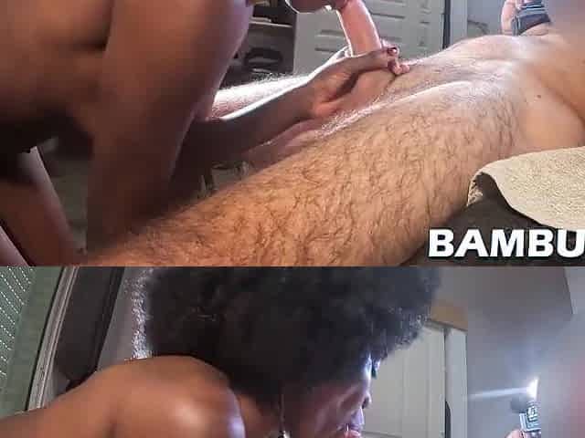 Black skinny bitch sucks and screws
