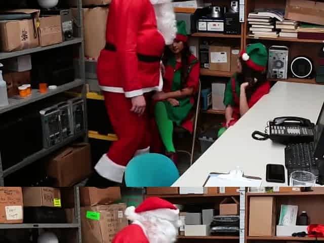 Busty blond shoplifter is caught and to deepthroat pecker