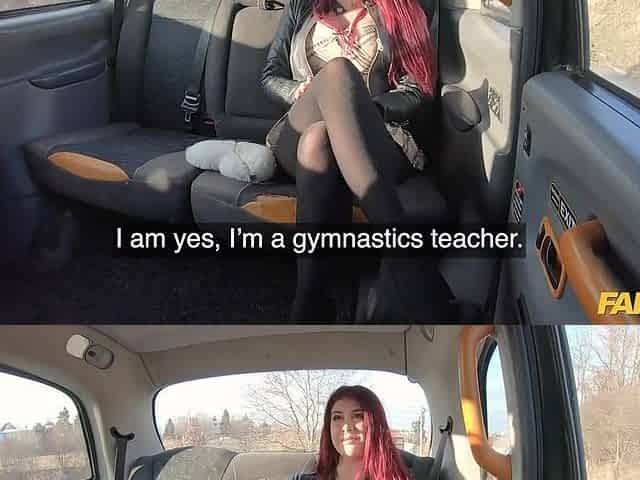 Redhead Atlanta Moreno showed the driver how flexible she is
