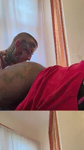 Black step mamma getting her butt ATE by White Step Son Whilst his daddy is in the next room