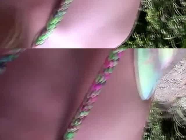 Pulled blondie satisfies 2 dicks outdoor
